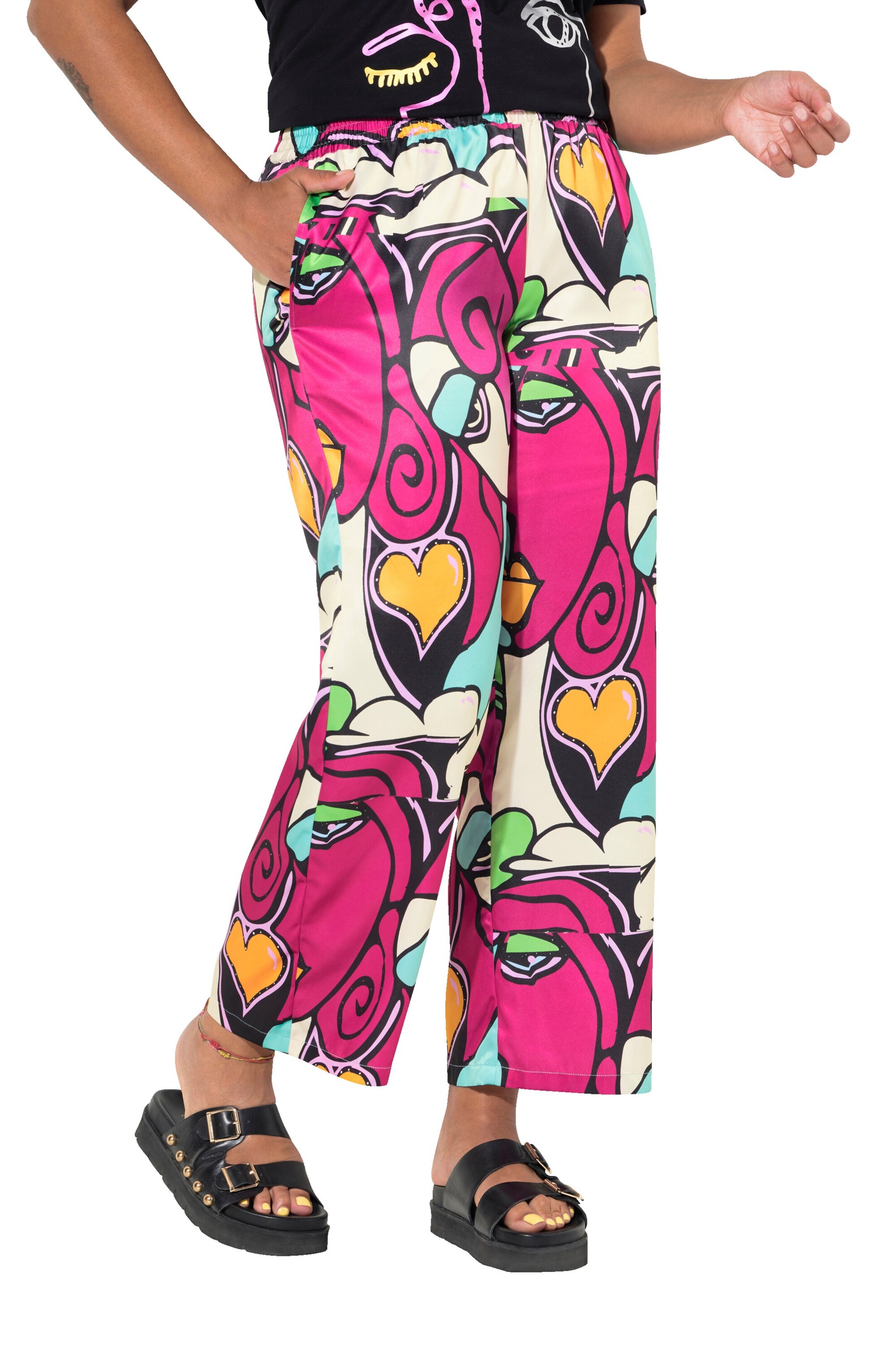 Angel of Style Wide leg Broek in Roze: voorkant