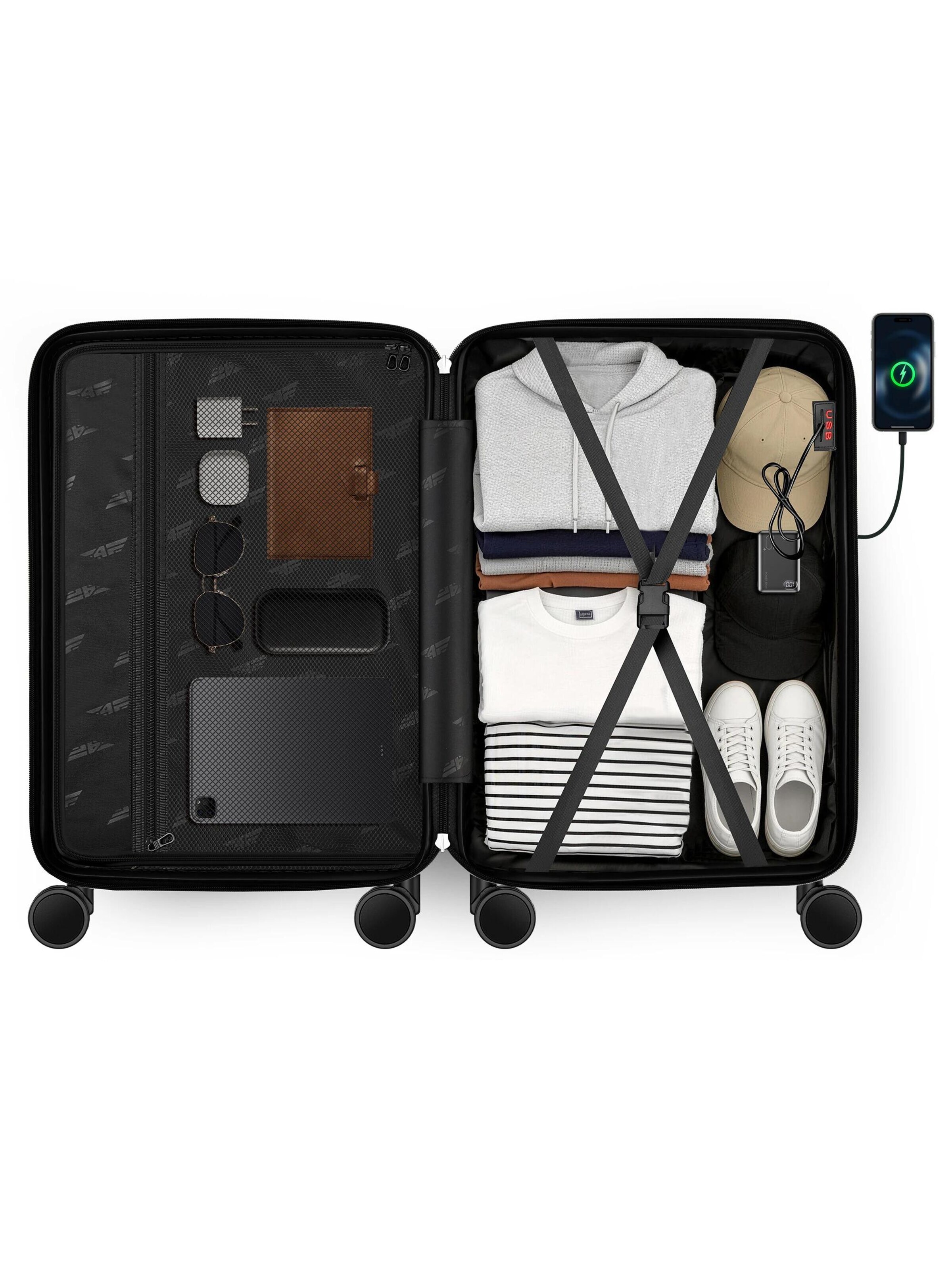 4FLY Suitcase Set in Black
