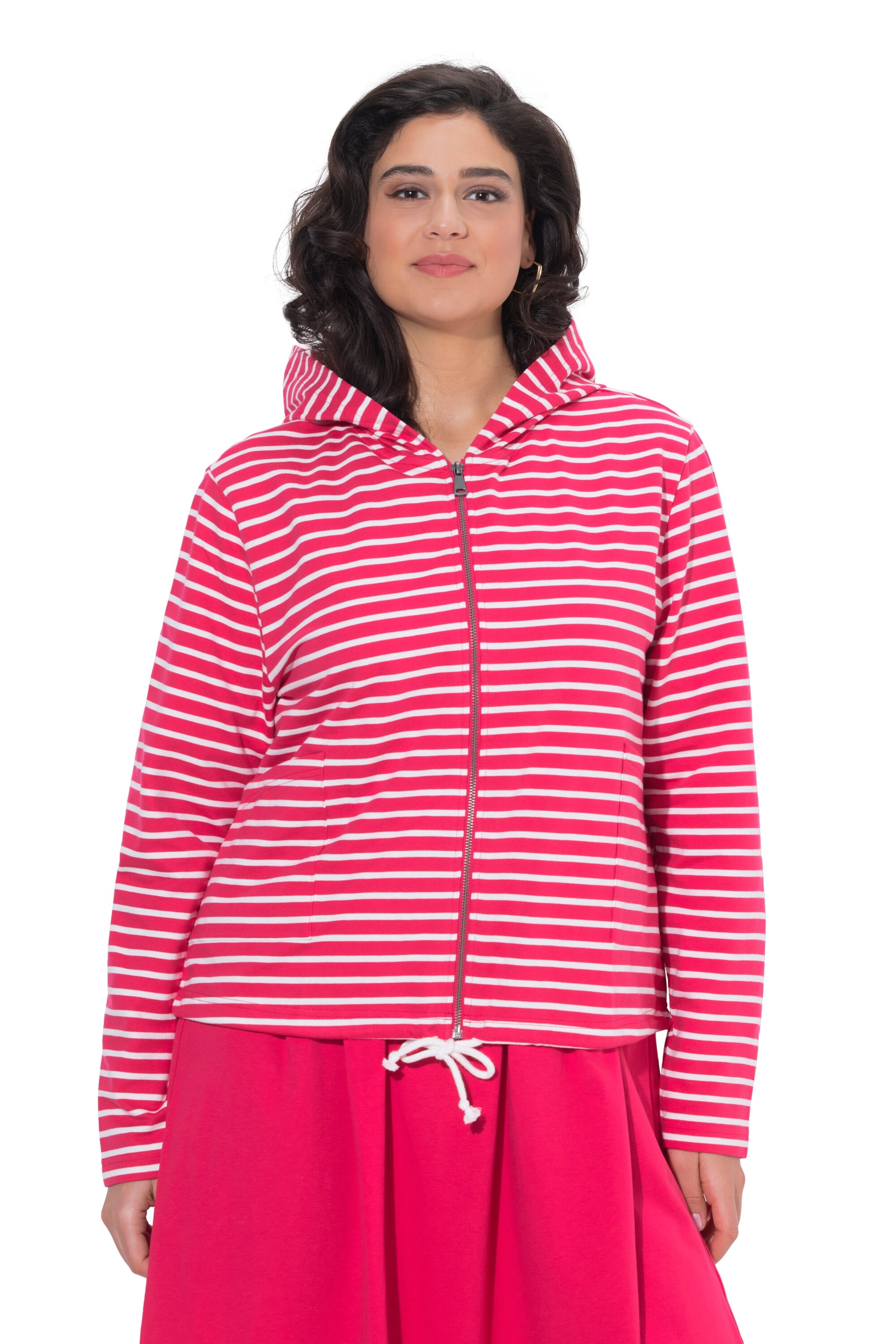 Ulla Popken Sweatjacke in Pink: Vorderseite