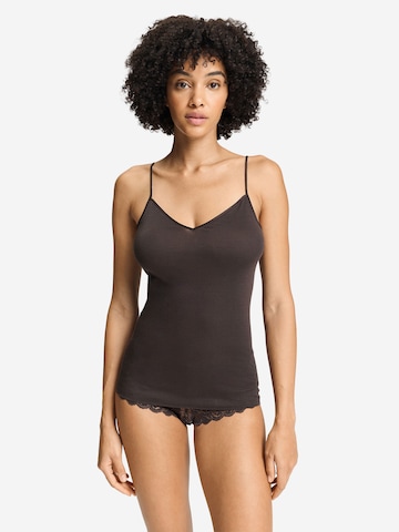 Hanro Top ' Cotton Seamless ' in Bruin: voorkant