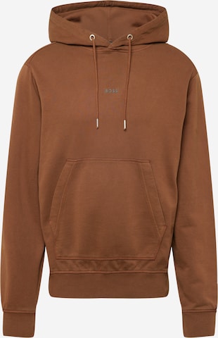 BOSS Orange Sweatshirt 'Wefadehoody' in Brown: front