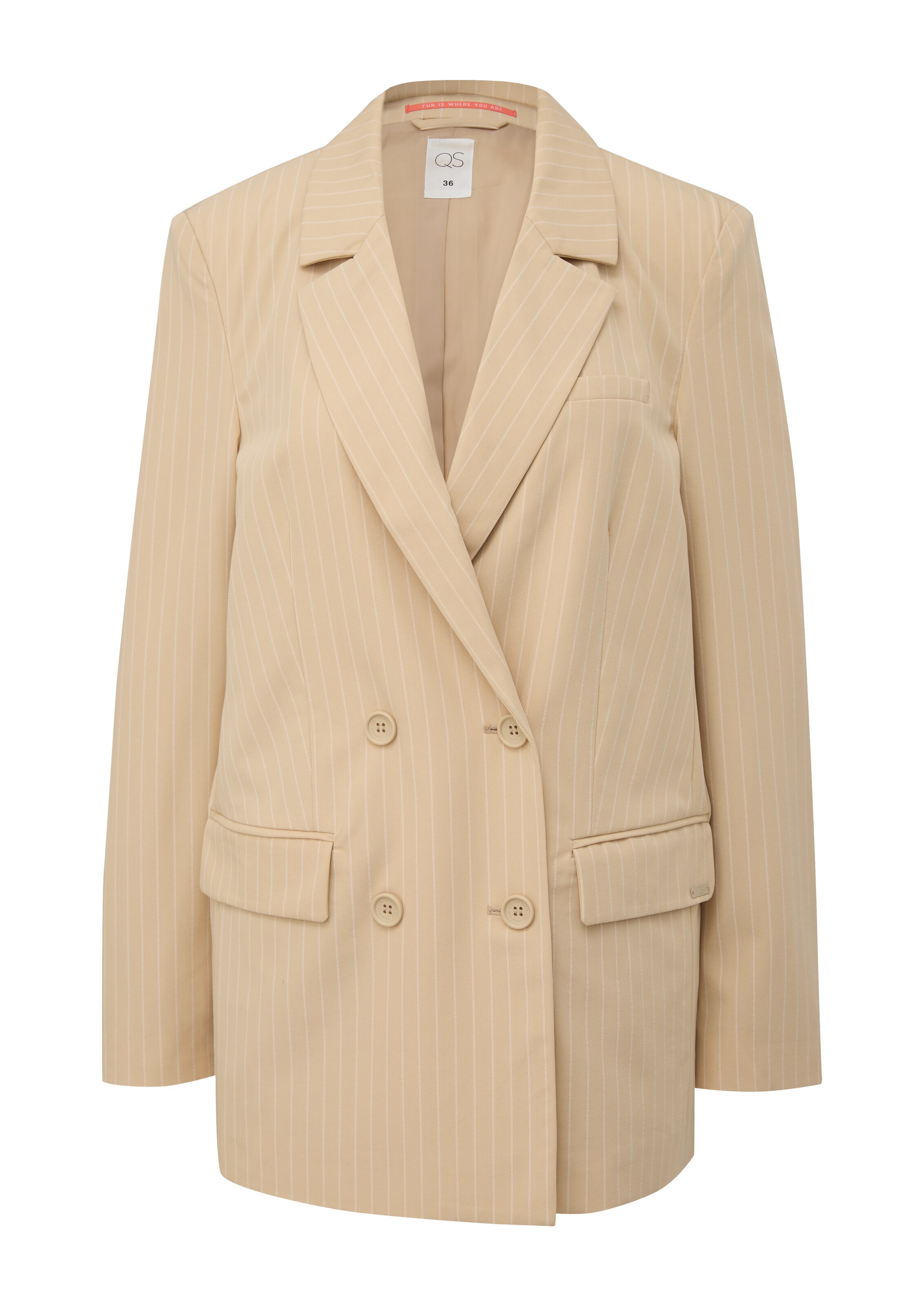QS Blazer in Beige: Vorderseite