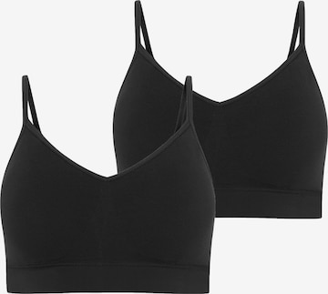 JOCKEY Bustier Sport-BH 'Seamfree™ Stretch Cami Strap Bralette - 2 Pack' in Schwarz: Vorderseite