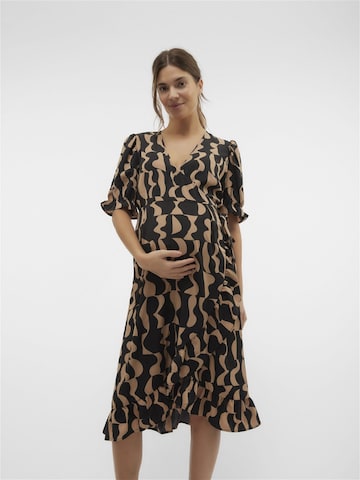 Robe MAMALICIOUS en marron : devant