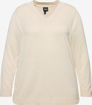 Pull-over Ulla Popken en beige : devant