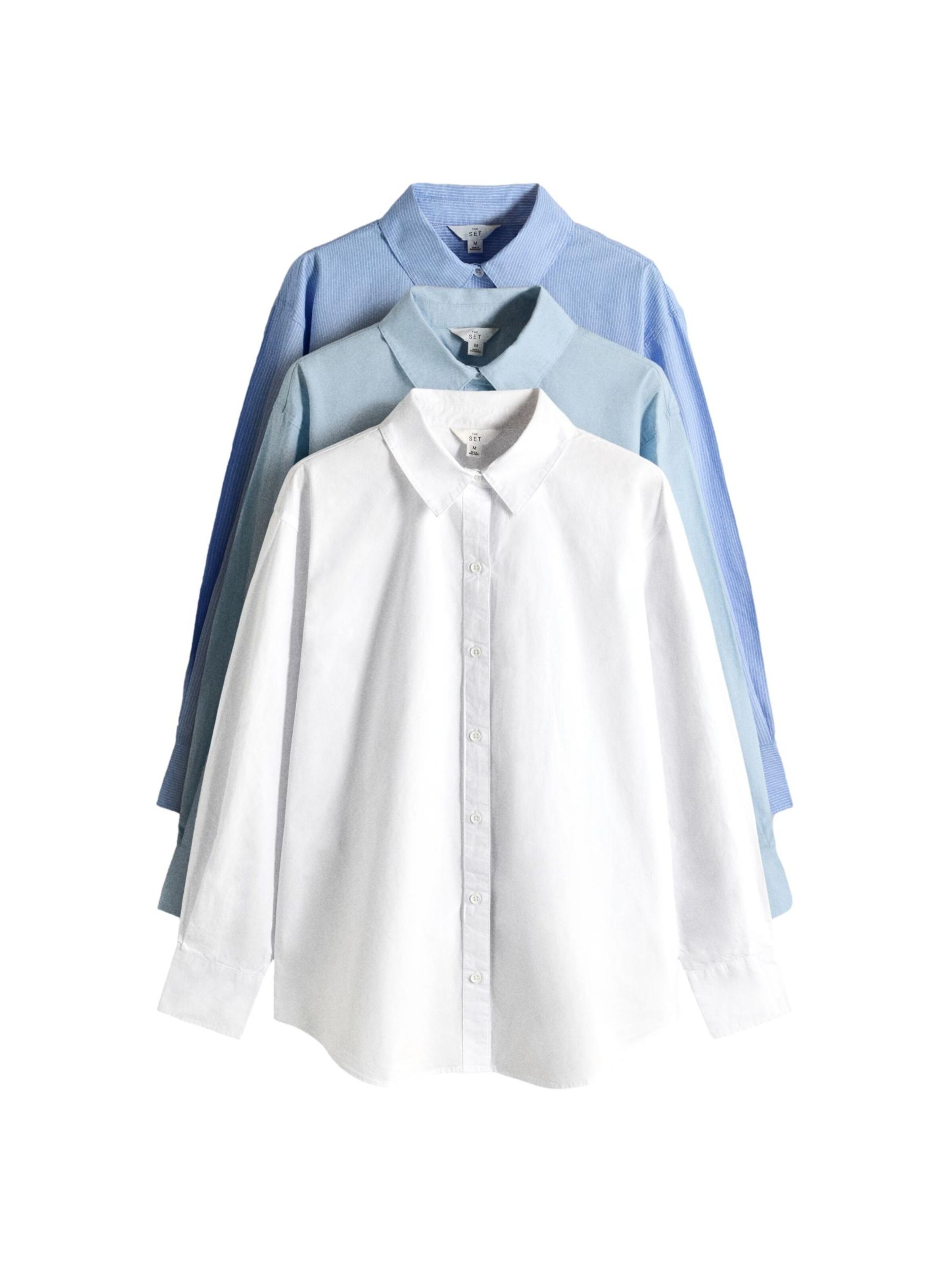 The Set Chemisier en XS en bleu clair / vert clair / blanc, Vue avec produit