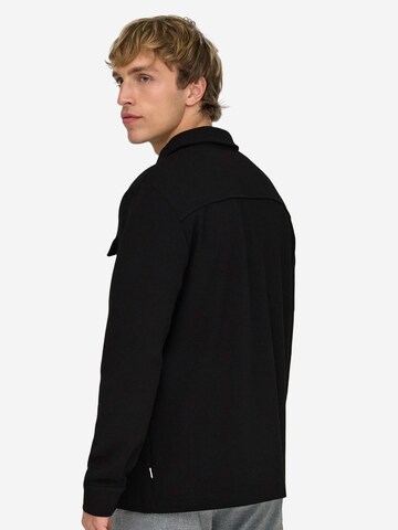 Only & Sons Regular fit Button Up Shirt 'Newkodyl' in Black