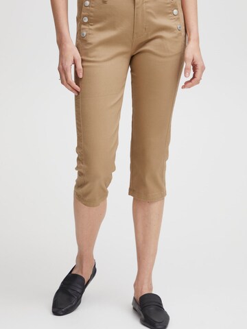 Fransa Slim fit Trousers 'Vomax 2' in Brown: front