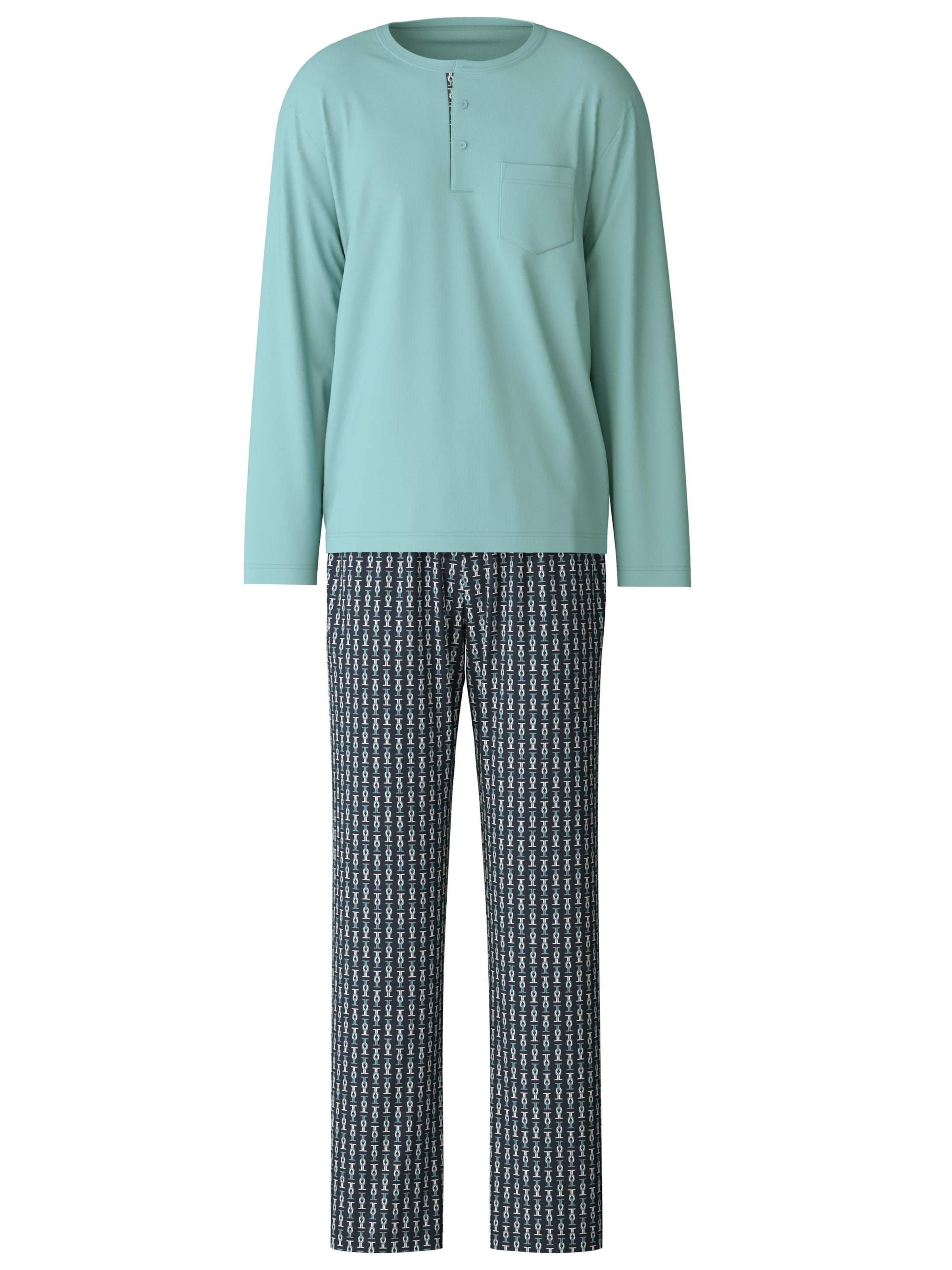 CALIDA Pyjama lang 'Relax Selected'‌‌‌‌‌‌‌ in Grau: Vorderseite