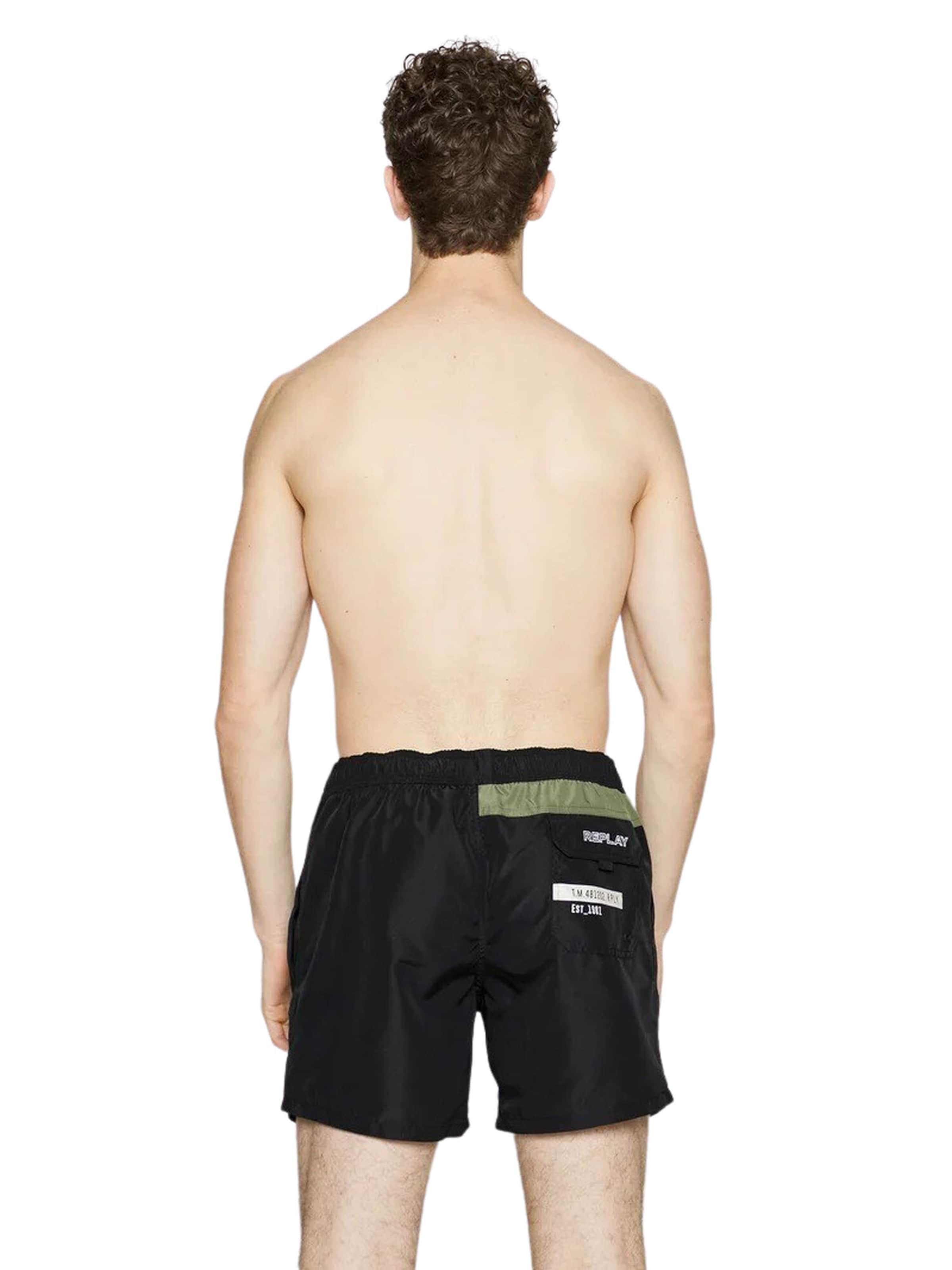 REPLAY Badshorts i svart: framsida