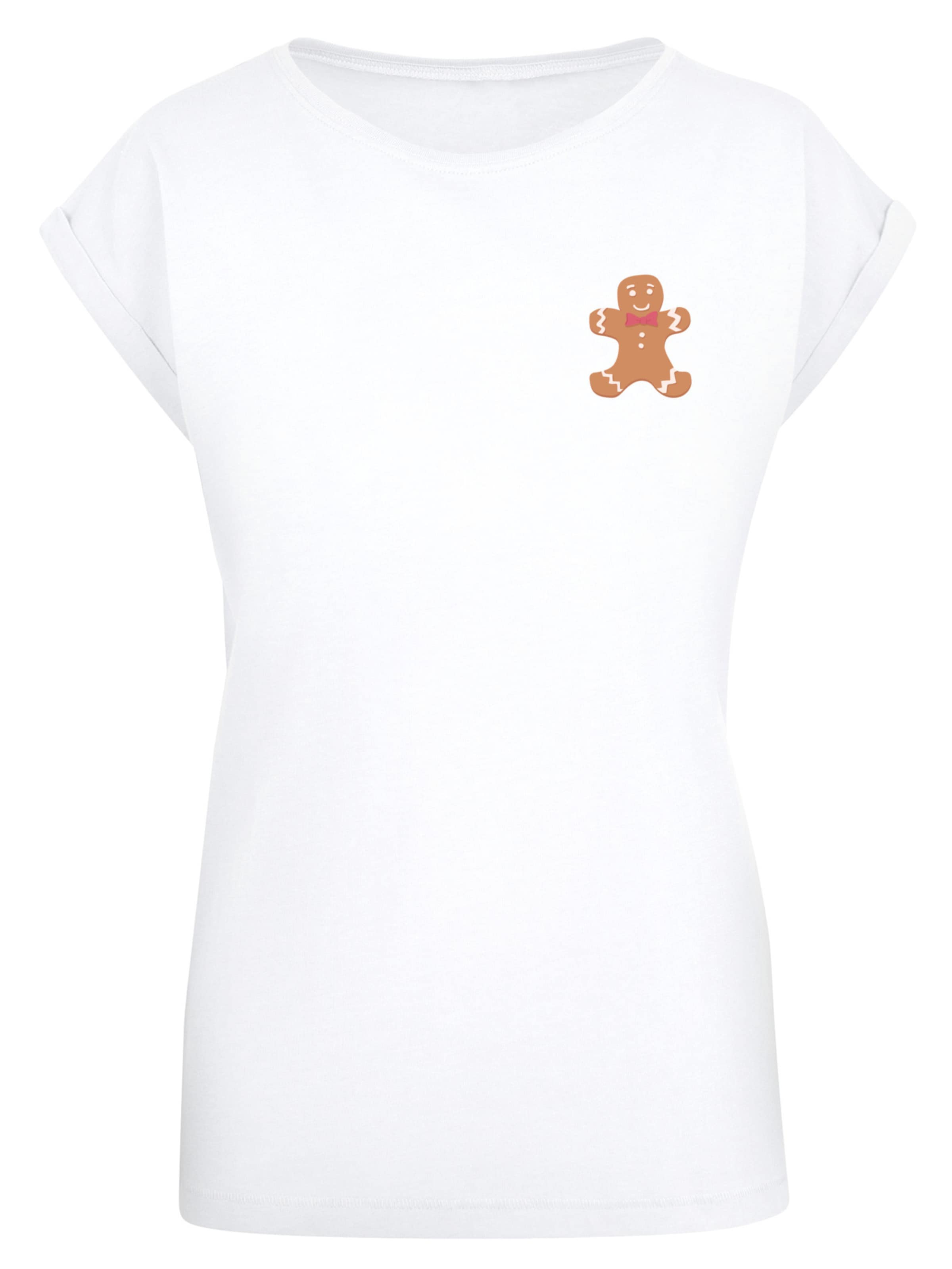 F4NT4STIC Shirt 'Gingerbread Lebkuchen' in Wit: voorkant