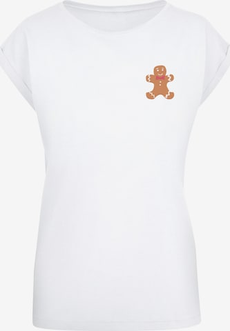 F4NT4STIC Shirt 'Gingerbread Lebkuchen' in Wit: voorkant