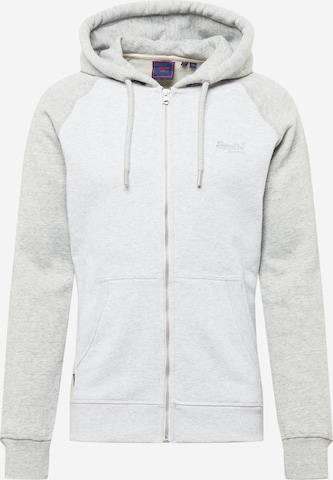 Superdry - Sudadera con cremallera en gris: frente