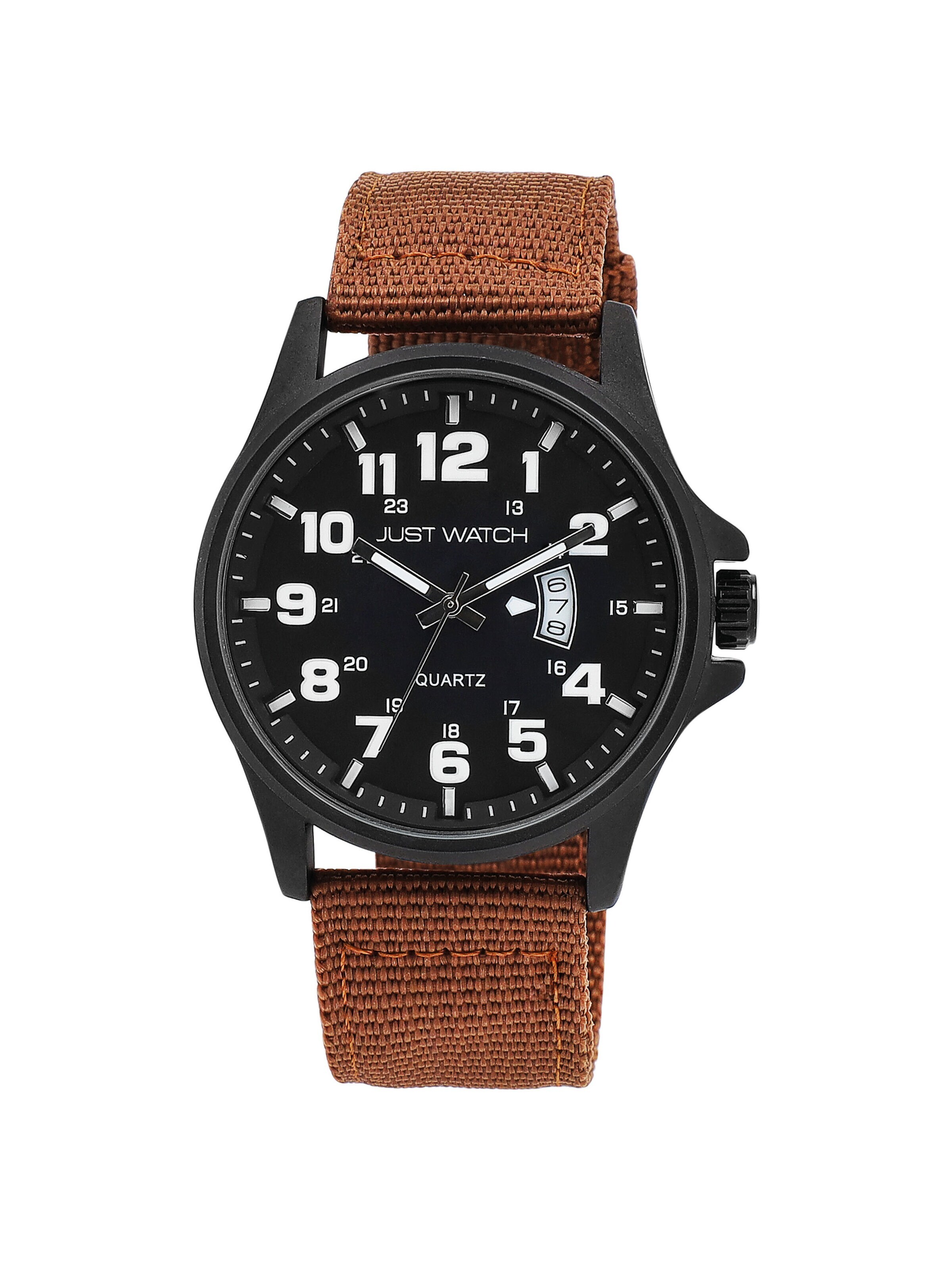 Just Watch Analog Watch 'Caius, Datumsanzeige' in Brown