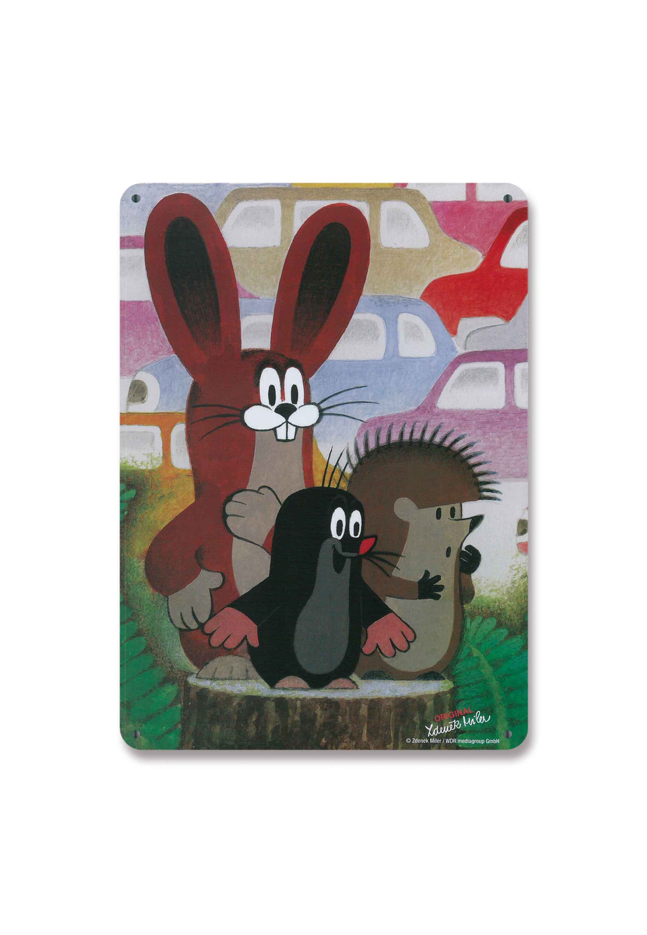 LOGOSHIRT Blechschild 'Der kleine Maulwurf - Freunde' in Mischfarben: Vorderseite