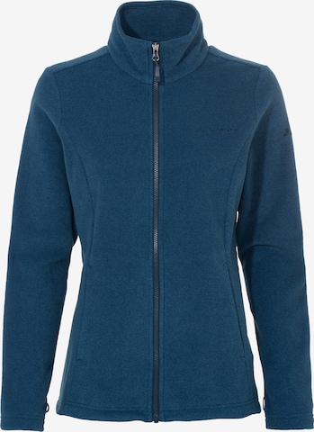 VAUDE Athletic Fleece Jacket in Blue: front