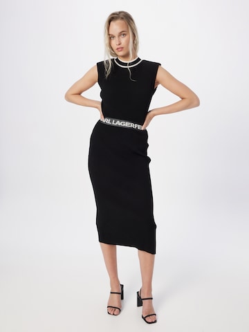 Karl Lagerfeld Kootud kleit, värv must