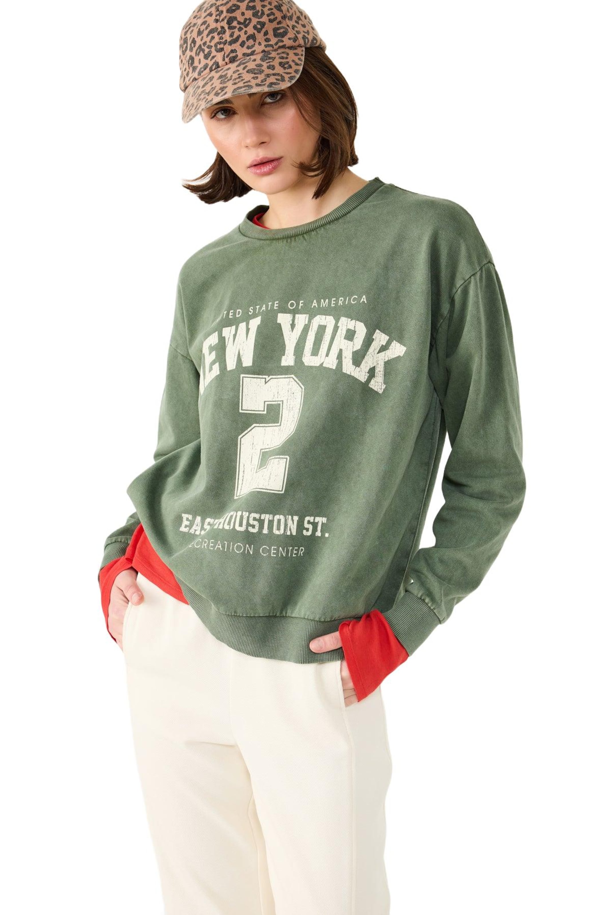 No Matter What Sweatshirt in Grün: Vorderseite