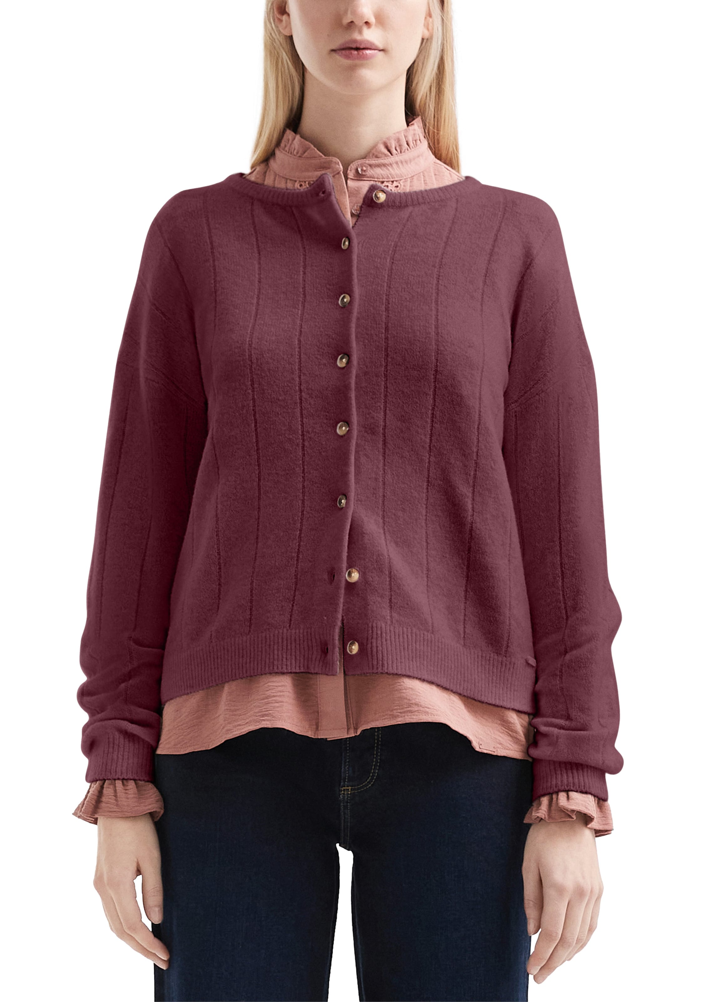 QS Strickjacke in Rot: Vorderseite