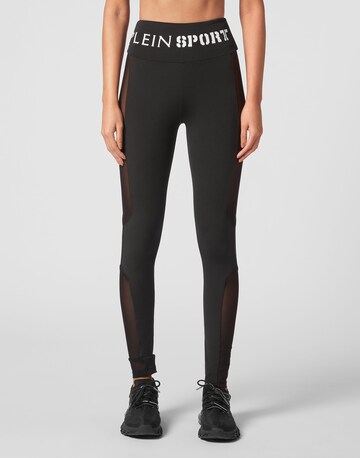 Skinny Pantalon de sport Plein Sport en noir : devant