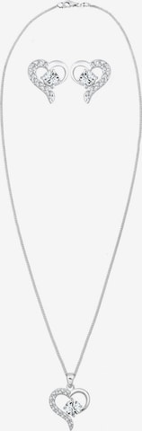 ELLI Schmuckset Herz Halskette Ohrring in Silber