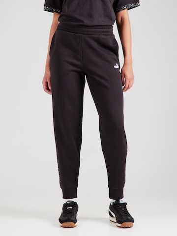 Effilé Pantalon de sport 'Essentials' PUMA en noir : devant