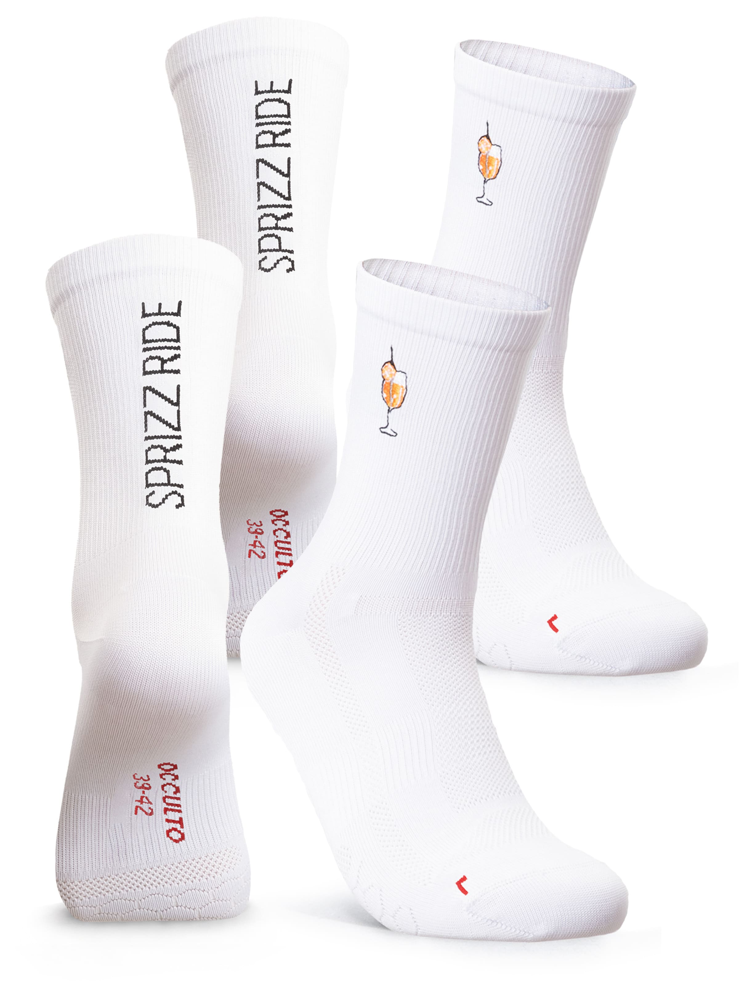 Occulto Athletic Socks 'Mathieu' in White: front