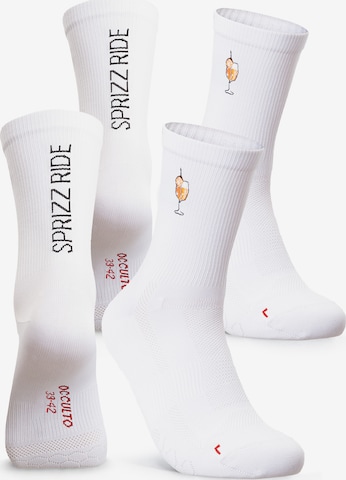 Occulto Athletic Socks 'Mathieu' in White: front