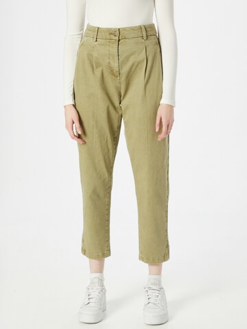 ESPRIT Regular Pleat-Front Pants in Green: front