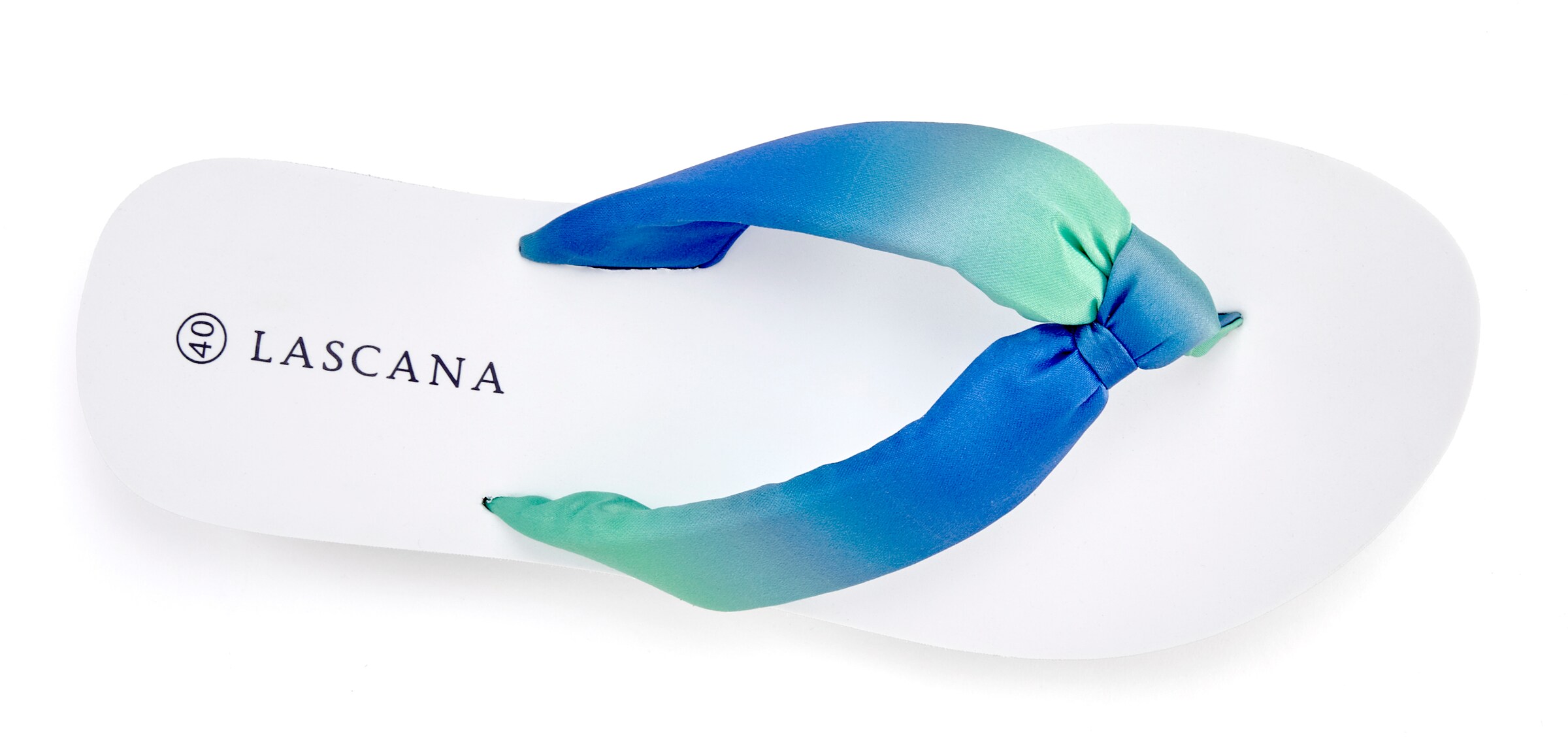 LASCANA Сандали с разделител за пръстите в зелено