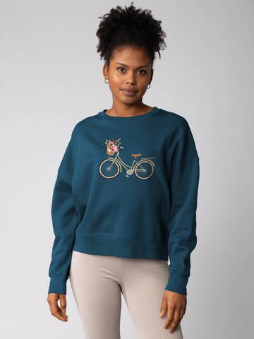 Watapparel Sweatshirt 'Damenfahrrad ' in Green: front