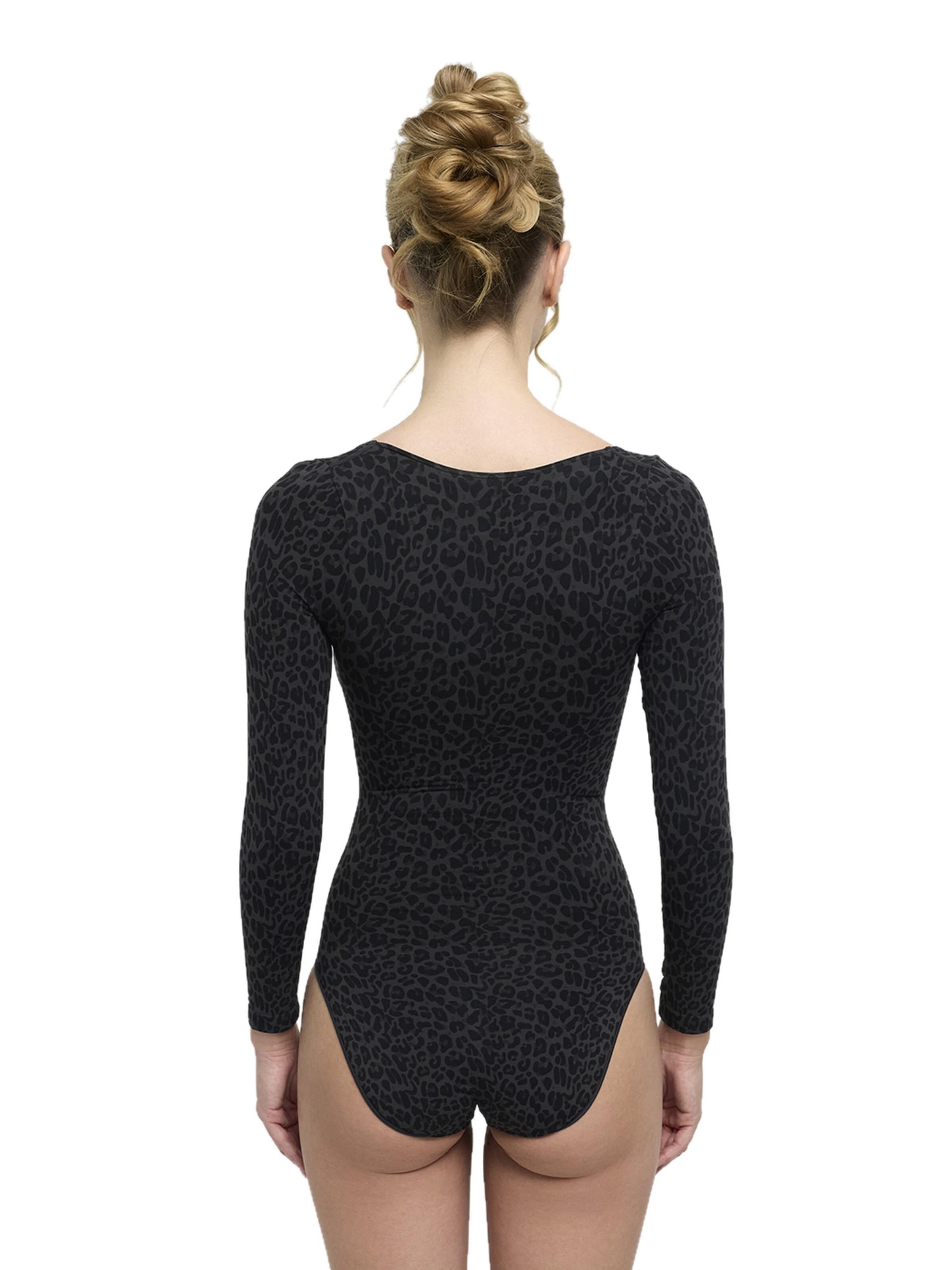 cfab Shaping bodysuit 'Bodysuit Sculpting Shapewear Longsleeve mit Slip' in Black