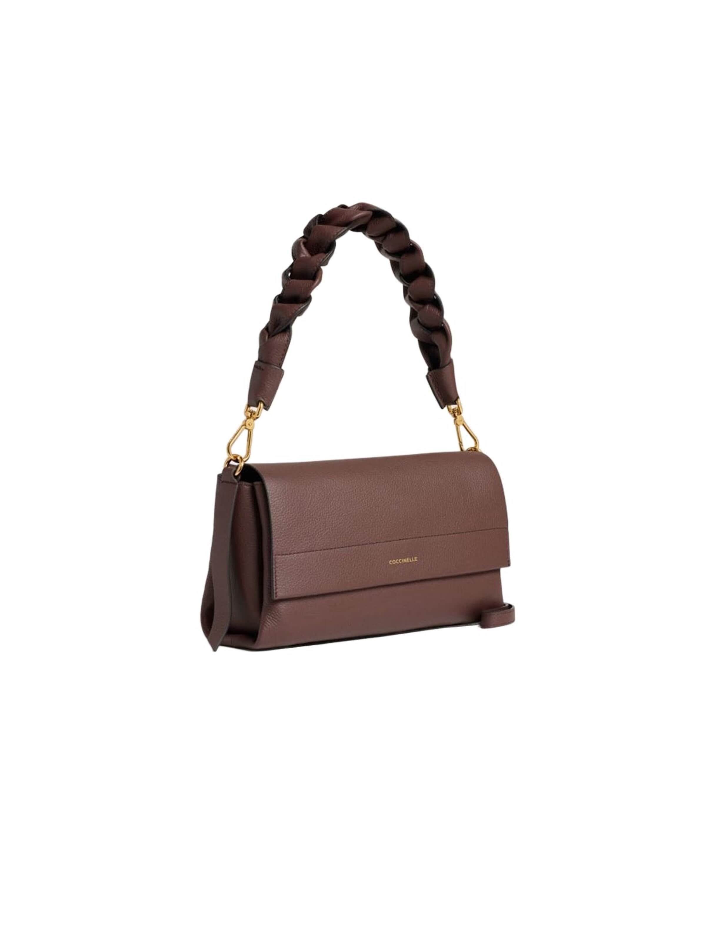 Coccinelle Handbag 'Boheme Grana Double Handbag Double Grainy Leather' in Brown