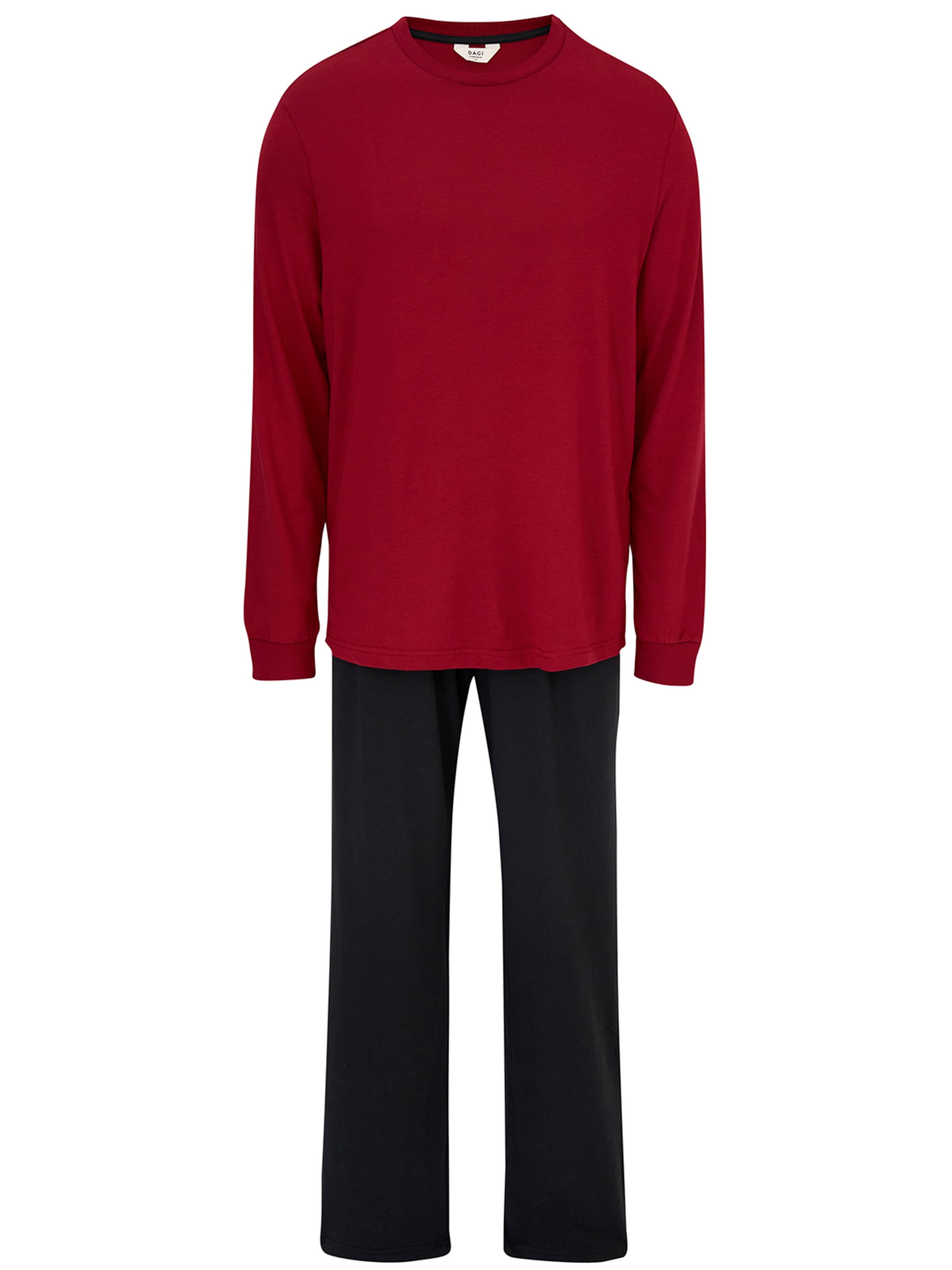 Dagi Пижама длинная в Антрацитовый / Бордовый, Обзор товара