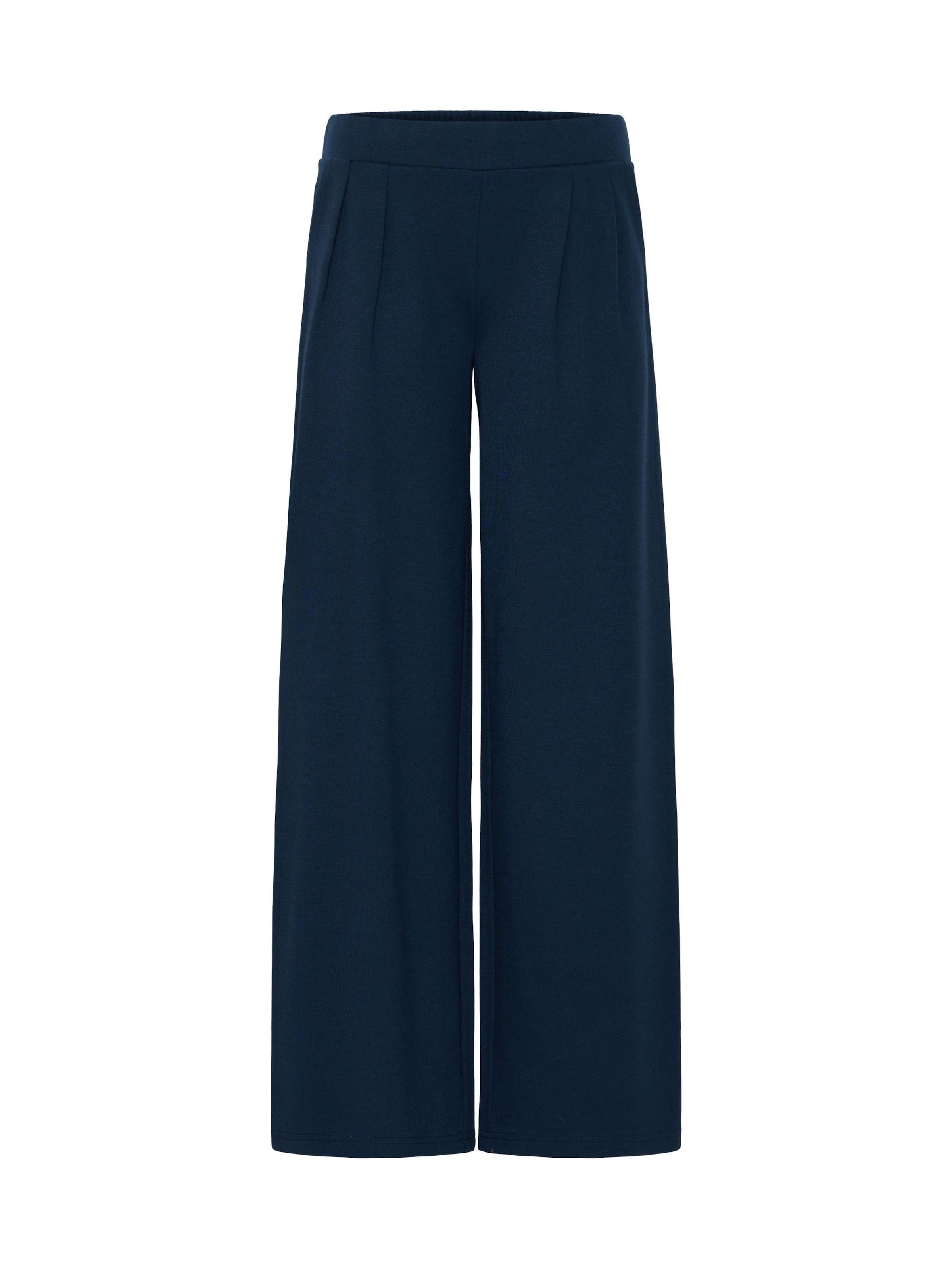 Oxmo Pleated Wide Pant in Blau: Vorderseite