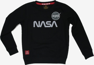 ALPHA INDUSTRIES Sweatshirt 'NASA' in Black: front
