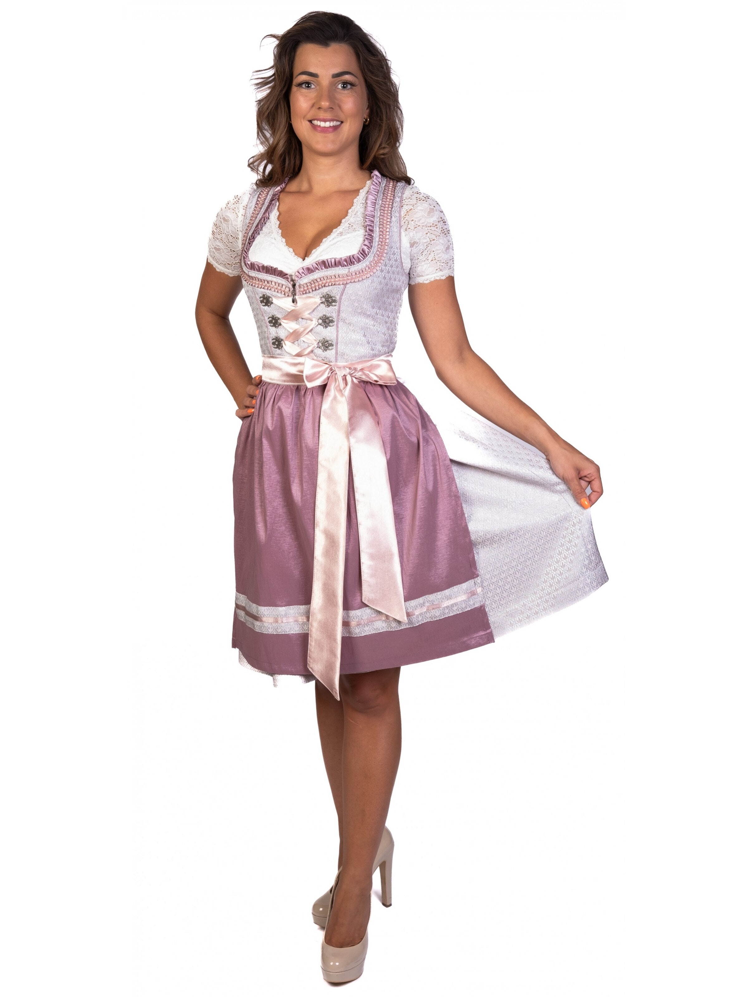 Trachtl Dirndl 'Vicky Dirndl Trachtenkleid Damen 2:TLG'‌‌‌‌‌‌‌‌‌‌ in Lila: Vorderseite