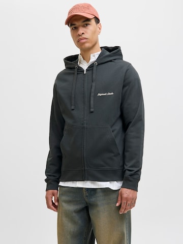 JACK & JONES Sweat jacket 'JORNorrebro' in Grey: front