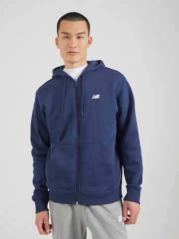 new balance Ζακέτα φούτερ 'Essentials' σε μπλε: μπροστά