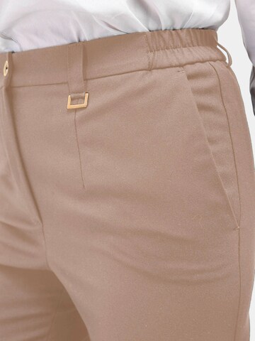 Goldner Regular Trousers with creases 'CARLA' in Beige