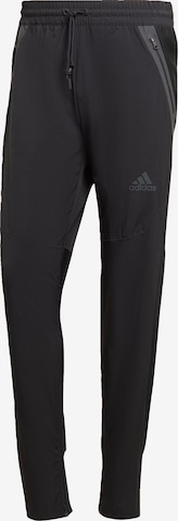 ADIDAS SPORTSWEAR Tapered Workout Pants 'Designed for Gameday' in Black: front