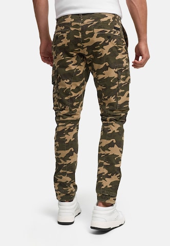 INDICODE JEANS Tapered Cargobroek 'Alex' in Groen