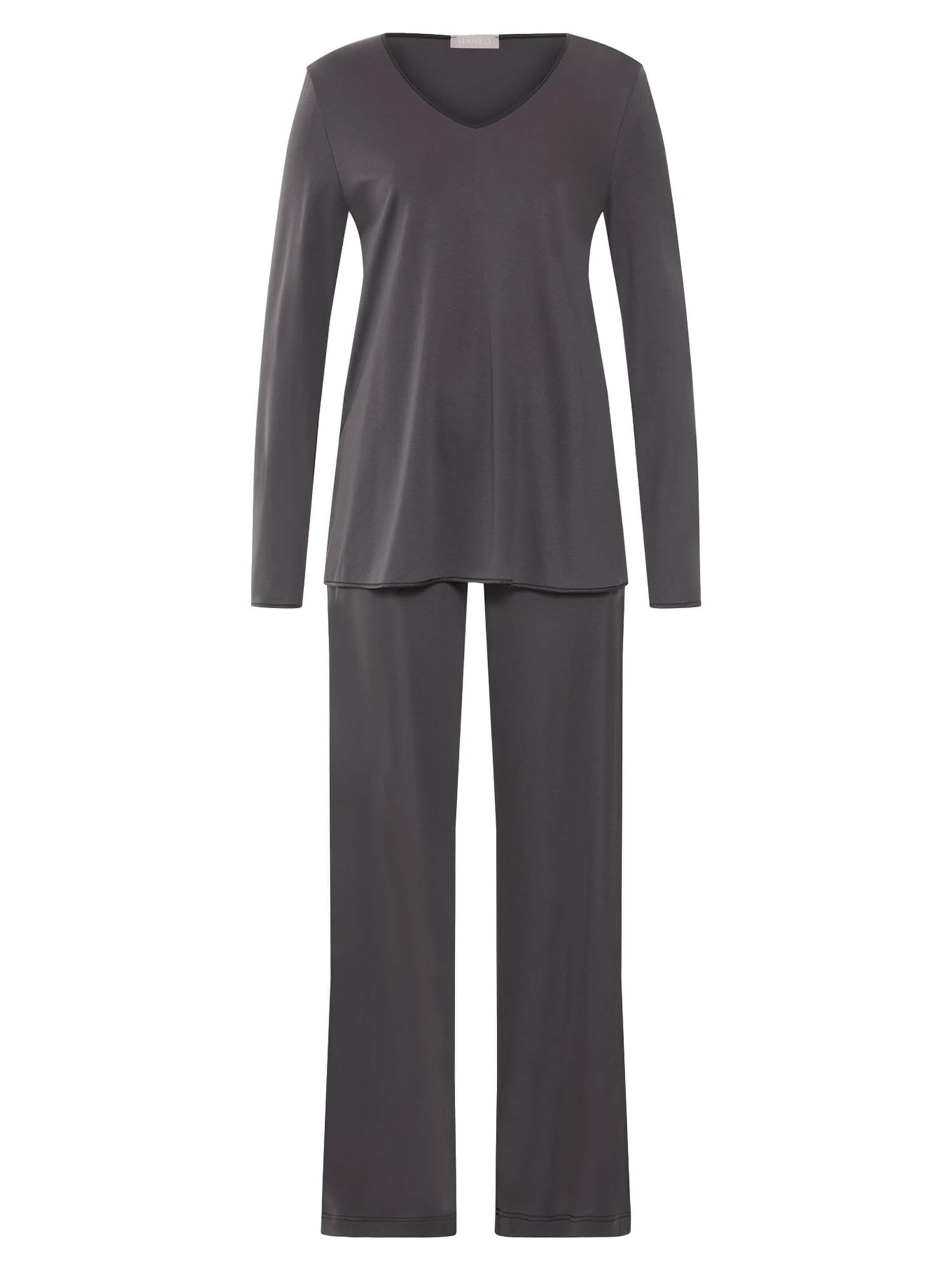 Hanro Pyjama 'Cotton Silk' in Grijs: voorkant