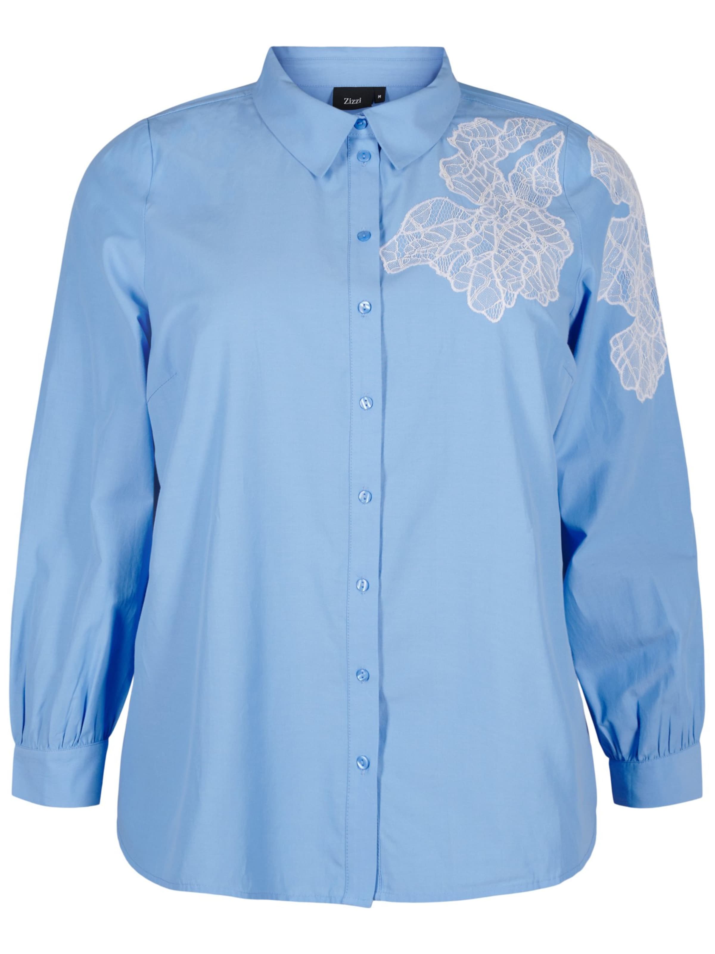 Zizzi Блуза 'CAJALICA' в синьо: отпред