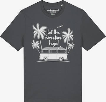 Watapparel Shirt ' Let the adventure begin ' in Grijs: voorkant