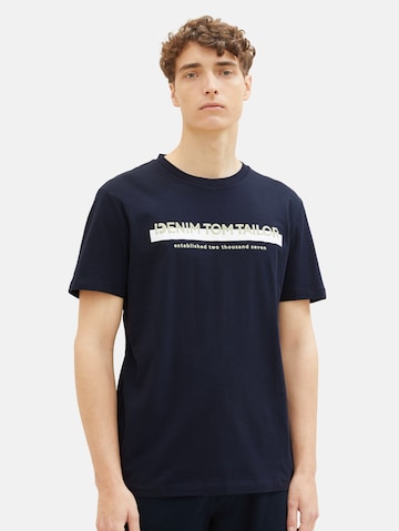 T-Shirt TOM TAILOR DENIM en bleu : devant