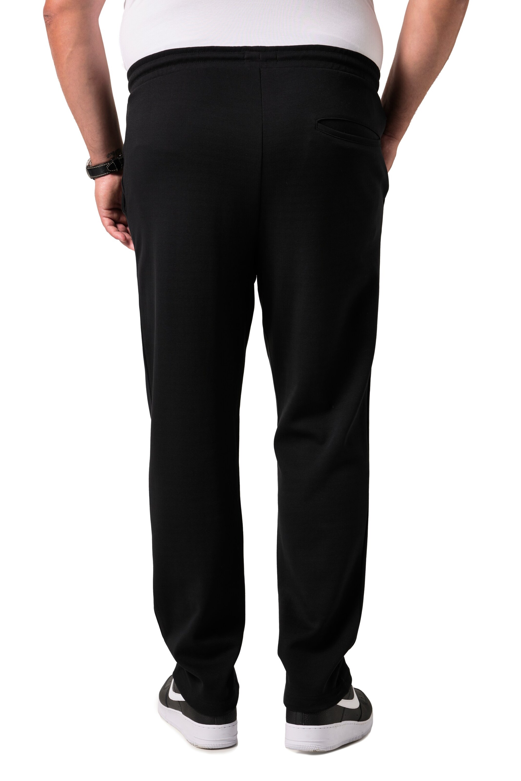Men Plus Regular Trousers in Black