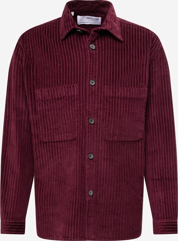 Coupe regular Chemise 'Peder' SELECTED HOMME en rouge : devant