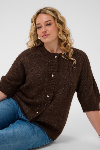 KAFFE CURVE Gebreid vest 'KCciony' in Bruin