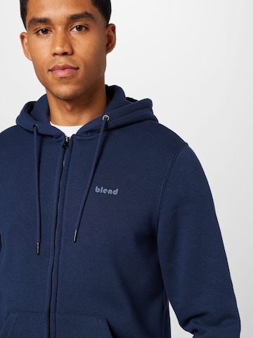 BLEND Zip-Up Hoodie 'Downton' in Blue